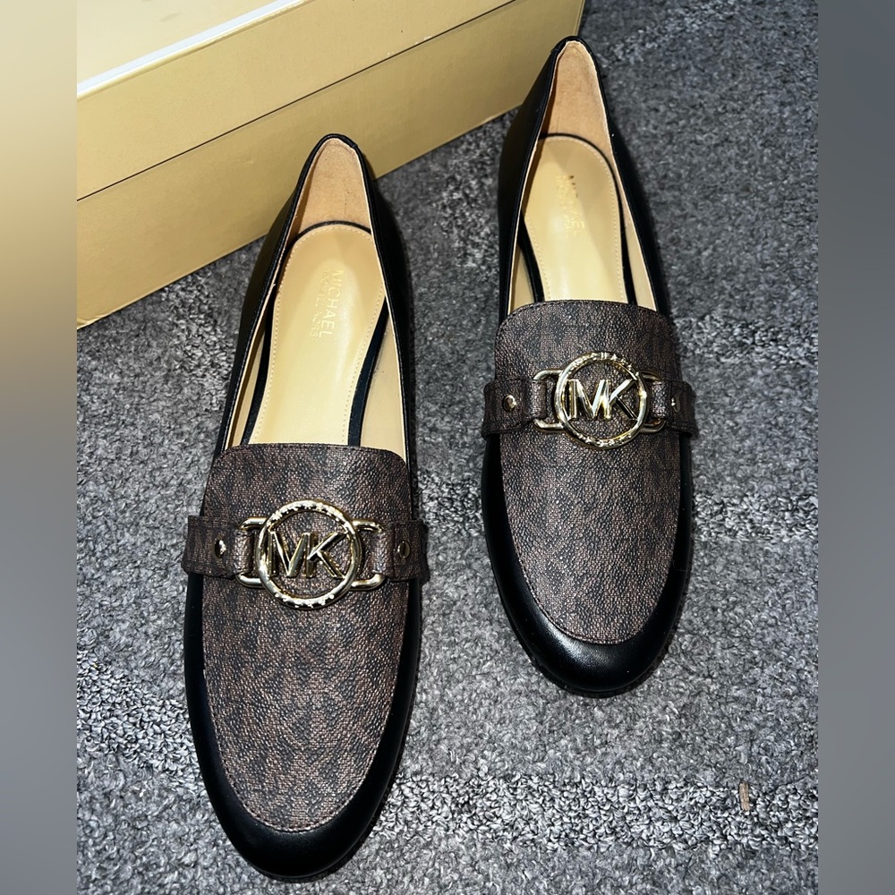 Michael Kors Black and Brown Loafers